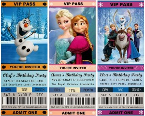 Festa a tema Frozen_Inviti biglietti cinema