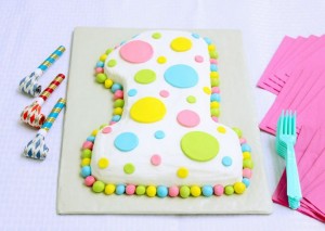 decorazioni facili per torte primo compleanno_torta numero uno unisex.