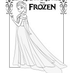 Disegni da colorare di Frozen da stampare gratis_Elsa figura intera