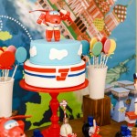 Festa di compleanno dei Super Wings_buffet+torta