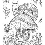 Disegni dell'autunno da colorare e stampare gratis _ fungo e lumache